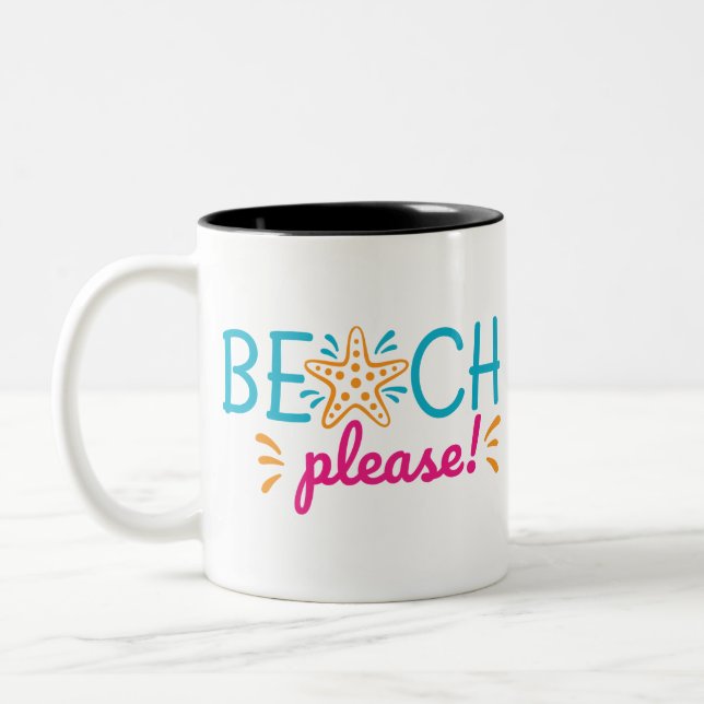 Caneca De Café Em Dois Tons Excelente Beach, por favor (Esquerda)