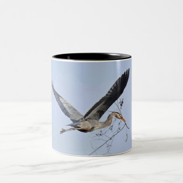 Caneca De Café Em Dois Tons Excelente Blue     HeronCoffee Mug (Centro)