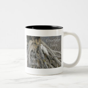 Caneca De Café Em Dois Tons Excelente Egret (Ardea alba) OBX