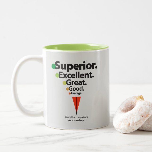 Caneca De Café Em Dois Tons Excelente, Excelente, Pontos de Excelente (Com Donut)