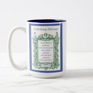 Caneca De Café Em Dois Tons Excelente Shakespeare Aniversário Ornamentado Quad