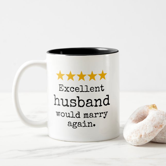 Caneca De Café Em Dois Tons Excellent Husband Would Marry Again Funny  (Com Donut)