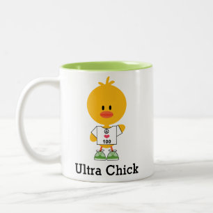 Caneca De Café Em Dois Tons Executador de Maratona Ultra Pintinho à Distância