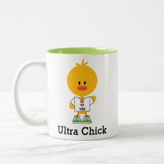 Caneca De Café Em Dois Tons Executador de Maratona Ultra Pintinho à Distância 