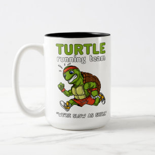 Caneca De Café Em Dois Tons Exercício do exercício da equipe Running engraç