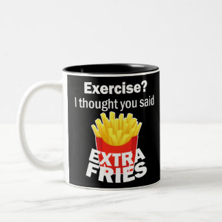 Caneca De Café Em Dois Tons Exercício eu pensei que você disse batatas fritas