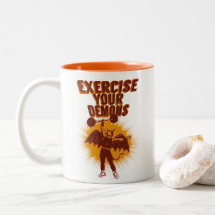 Caneca De Café Em Dois Tons Exercite seus demônios