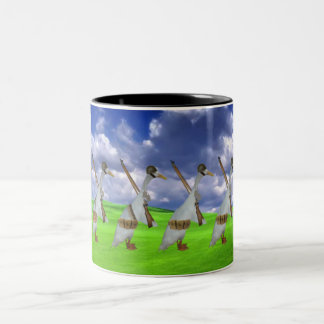 Caneca De Café Em Dois Tons Exército do pato do corredor