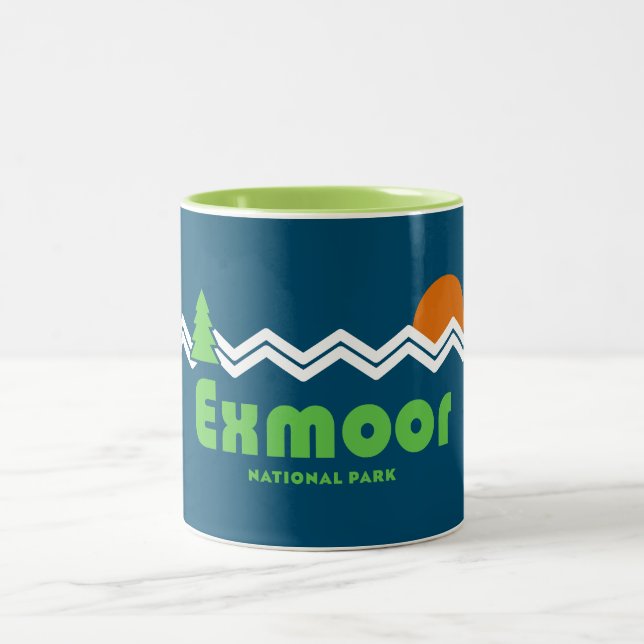 Caneca De Café Em Dois Tons Exmoor National Park Retro (Centro)