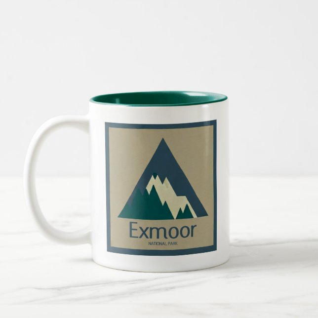 Caneca De Café Em Dois Tons Exmoor National Park Rustic (Esquerda)