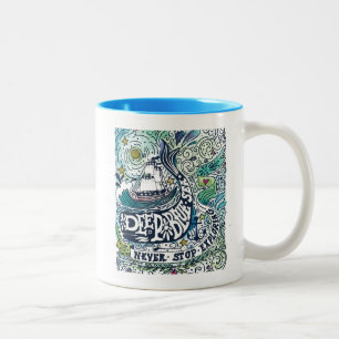 Caneca De Café Em Dois Tons Exploração azul profunda da parada do mar  Never