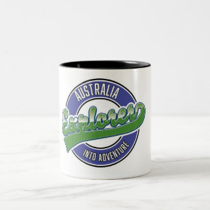 Caneca De Café Em Dois Tons explorador da Austrália na aventura