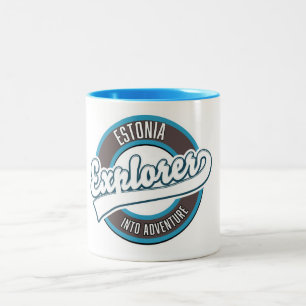 Caneca De Café Em Dois Tons Explorador da Estônia na aventura