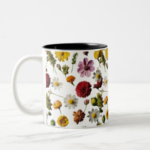 Caneca De Café Em Dois Tons Explosão Floral - Canhão de Dois Tons (11 Oz) - Um