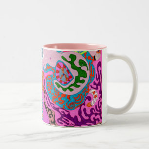 Caneca De Café Em Dois Tons Expressão Fantástica, abstrato