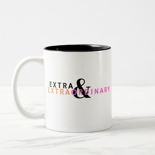 Caneca De Café Em Dois Tons Extra e Extraordinário (Esquerda)