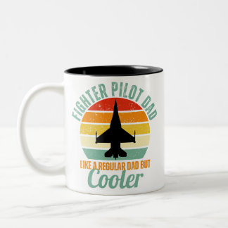 Caneca De Café Em Dois Tons F-16 Pai piloto de combate