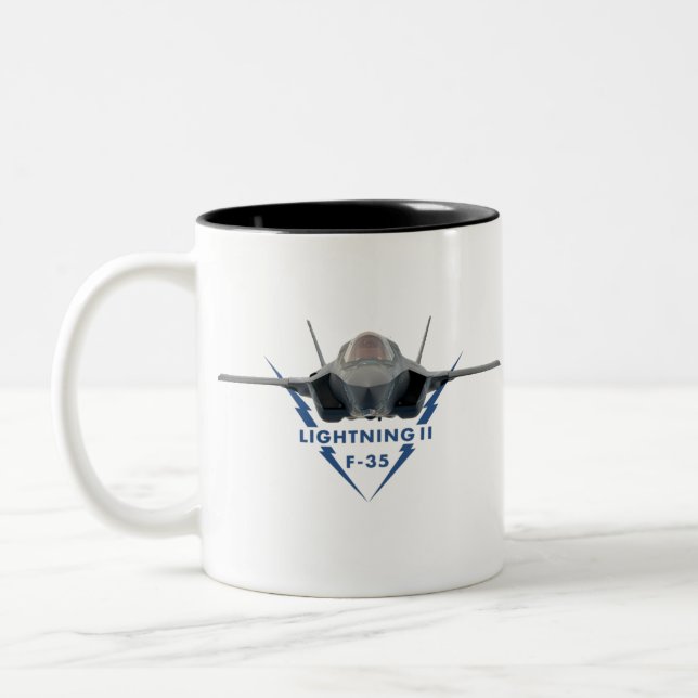 Caneca De Café Em Dois Tons F-35 Relâmpago II (Esquerda)