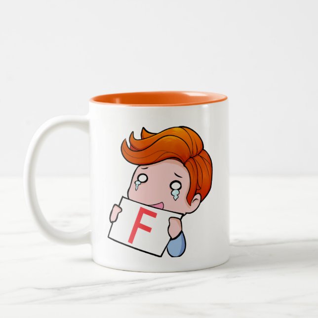 Caneca De Café Em Dois Tons F No Chat (Esquerda)