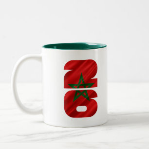 Caneca De Café Em Dois Tons Fã de Futebol Bandeira da Copa do Mundo de Marroco