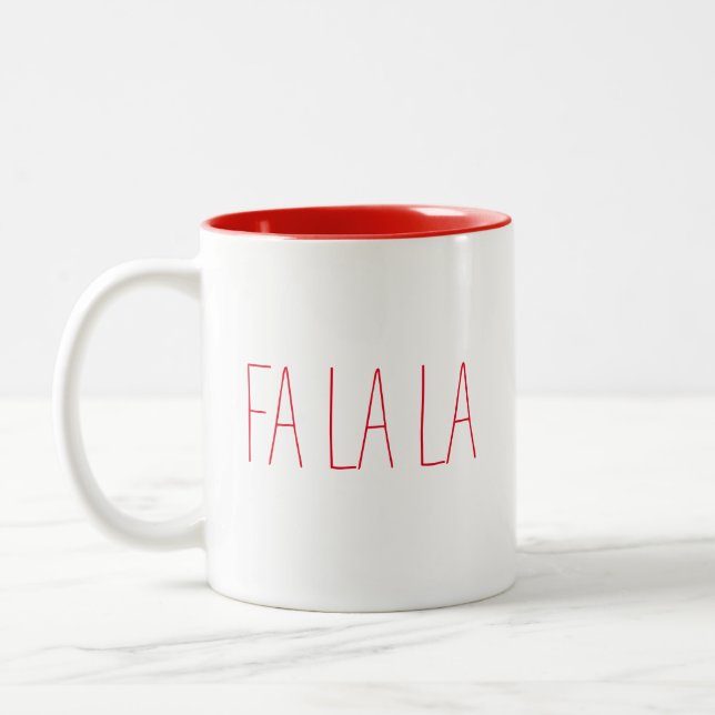 Caneca De Café Em Dois Tons Fa La La (Esquerda)