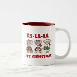 Caneca De Café Em Dois Tons Fa La La Christmas T-shirts e presentes