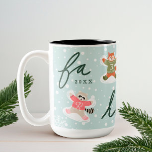 Caneca De Café Em Dois Tons Fa La La Snow Angel Woodland