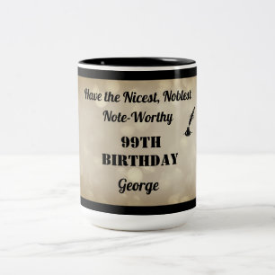 Caneca De Café Em Dois Tons Fabulosa Mug de aniversário personalizada 99º