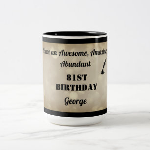 Caneca De Café Em Dois Tons Fabulosa rua Personalizada 81, Aniversário Mug