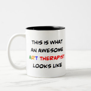 Caneca De Café Em Dois Tons fabuloso terapeuta artístico