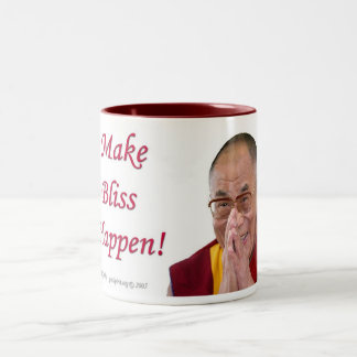 Caneca De Café Em Dois Tons Faça a felicidade acontecer! - Dalai Lama