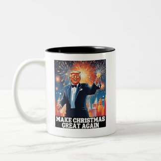Caneca De Café Em Dois Tons Faça Excelente De Natal Novamente Xmas Engraçado T