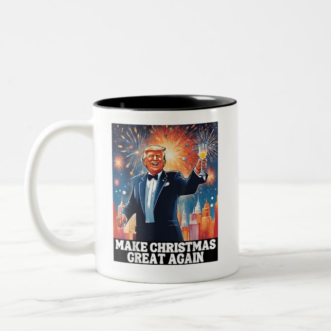 Caneca De Café Em Dois Tons Faça Excelente De Natal Novamente Xmas Engraçado T (Esquerda)