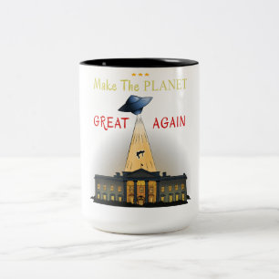 Caneca De Café Em Dois Tons Faça O Excelente Do Planeta Novamente! Tê de rapto