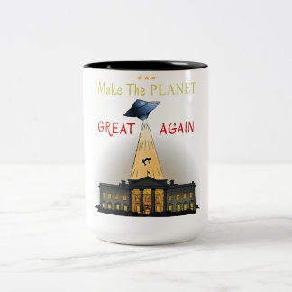Caneca De Café Em Dois Tons Faça O Excelente Do Planeta Novamente! Tê de rapto