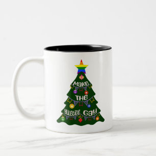 Caneca De Café Em Dois Tons Faça o Orgulho gay de Yuletide