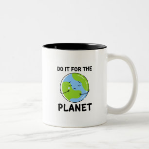 Caneca De Café Em Dois Tons Faça-o para o Planeta Mug de Café de Dois Tons