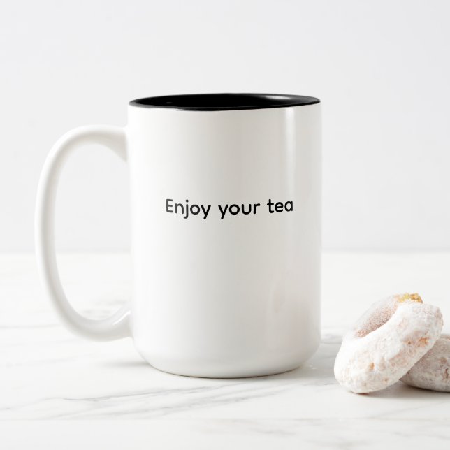 Caneca De Café Em Dois Tons faça o seu dia (Com Donut)