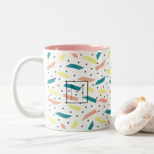Caneca De Café Em Dois Tons Faça Um Abstrato De Abertura Inicial De Dois Tons