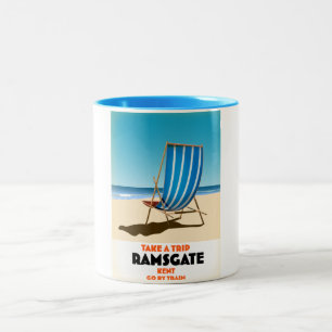 Caneca De Café Em Dois Tons Faça uma Viagem para Ramsgate