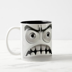 Caneca De Café Em Dois Tons Face Sarcástica 3D