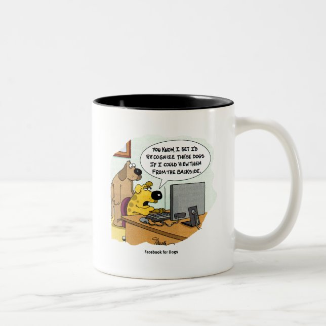 Caneca De Café Em Dois Tons Facebook para cães (Direita)