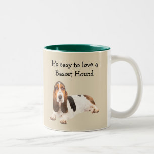 Caneca De Café Em Dois Tons Fácil amar Basset Hound