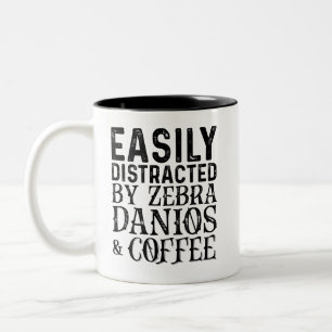 Caneca De Café Em Dois Tons Fácil Distração De Zebra Danios E Café