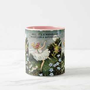 Caneca De Café Em Dois Tons Fada Caprichosa e Sapo Dançando