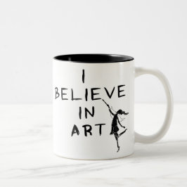 Caneca De Café Em Dois Tons Fada da arte: Eu acredito na arte