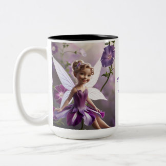 Caneca De Café Em Dois Tons Fada da Flor de Glória da Manhã
