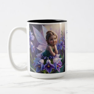 Caneca De Café Em Dois Tons Fada da Flor Delphinium