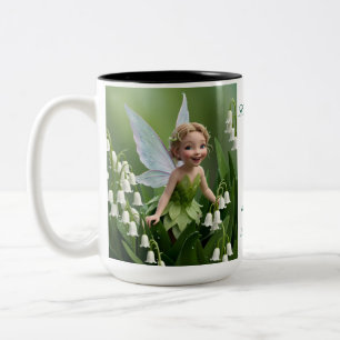 Caneca De Café Em Dois Tons Fada da Flor Lírio-do-Vale