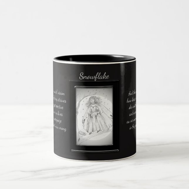 Caneca De Café Em Dois Tons Fada de Cristal Cristal Snowflake (Centro)